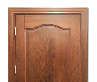 simple hand carved wood door
