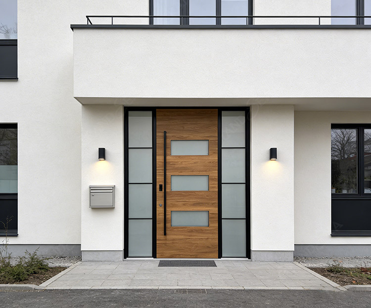 oak pivot door design