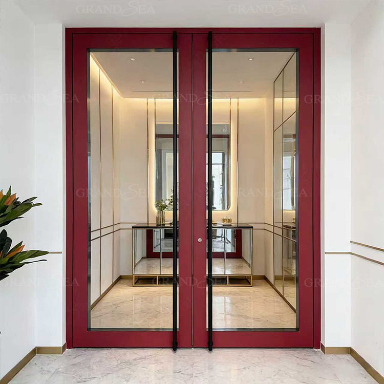 frosted glass pivot door