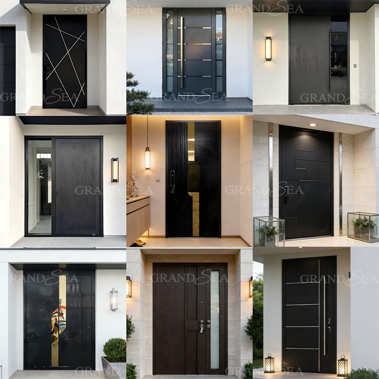 matte black pivot door