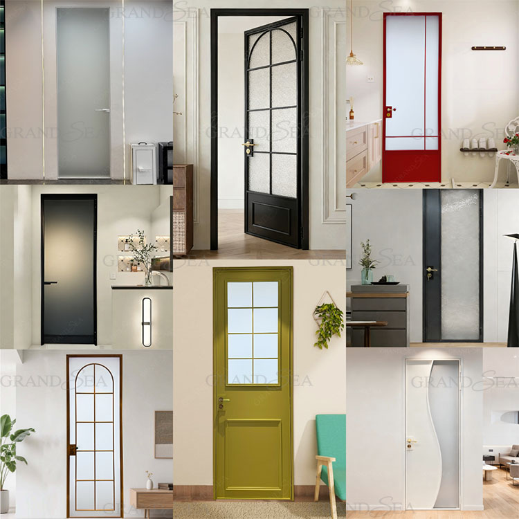 aluminum Frosted glass door