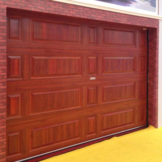 aluminum wooden grain garage door