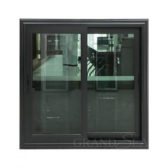 black aluminum sliding window