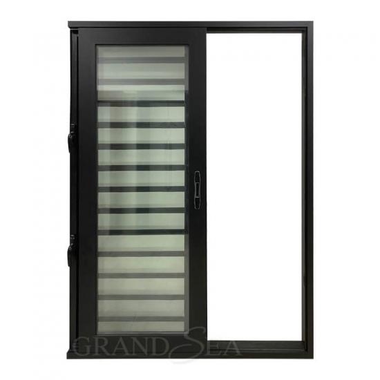 sliding door with glass louvers