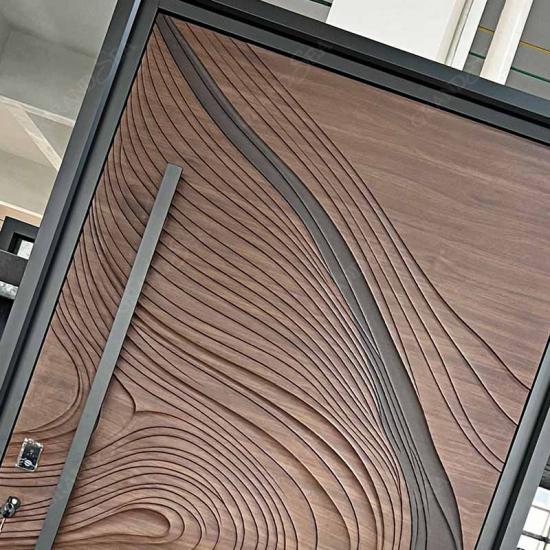 wood pivot front door