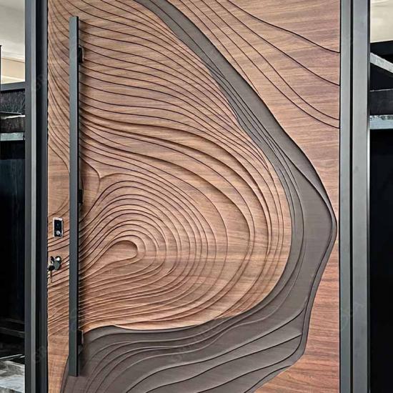 wood pivot front door