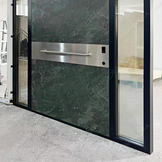 Aluminum pivot door entrance