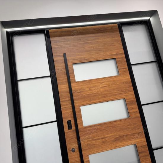 wooden front door carving