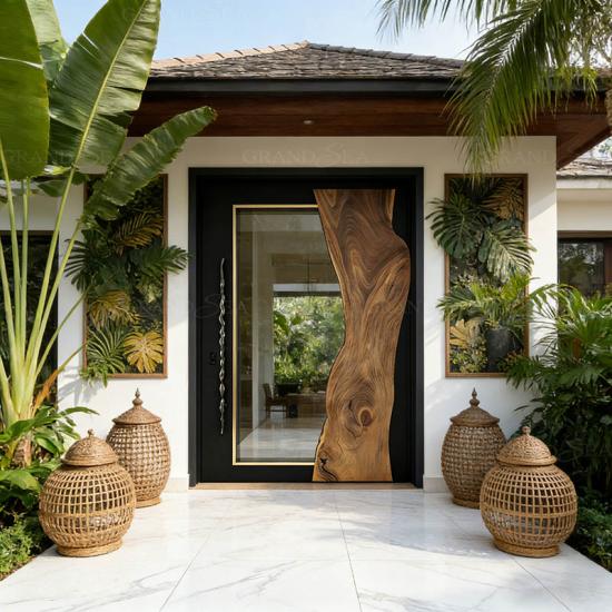 porta pivotante horizontal de vidro