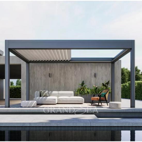 pérgola de luxo com venezianas de alumínio