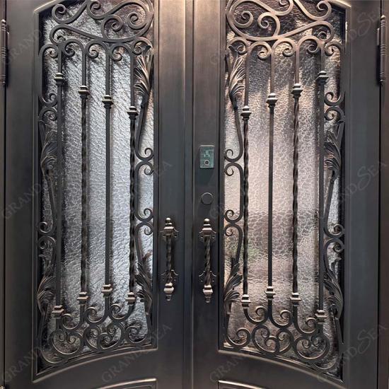 arched wrought iron door