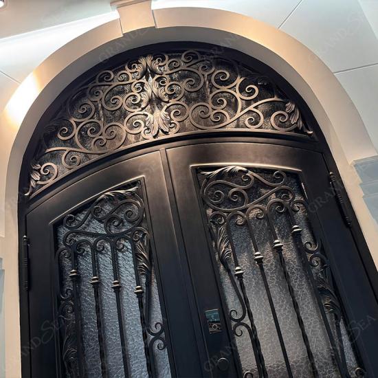 arched wrought iron door