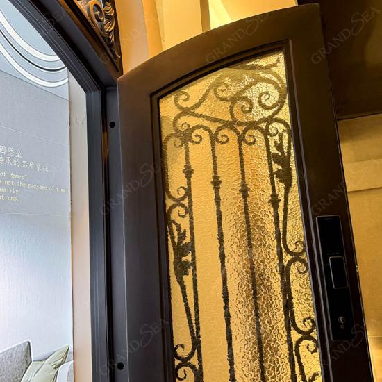arched wrought iron door