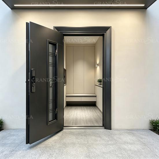 minimalist stainless steel Exterior door