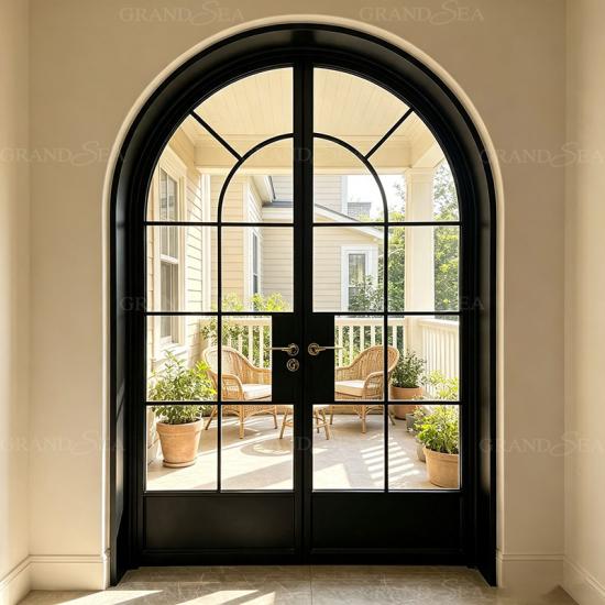 porta dupla de vidro com moldura preta