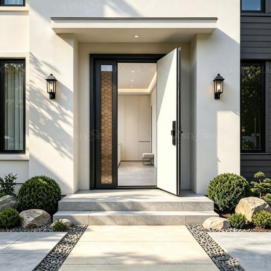 modern pivot front door